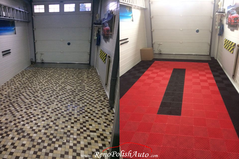 Dalle de garage rouge Squarefloor Renopolishauto