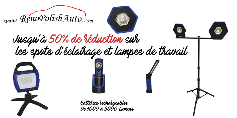 eclairage de garage LED lampe lumens rechargeable