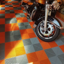Dalle de sol PVC garage orange