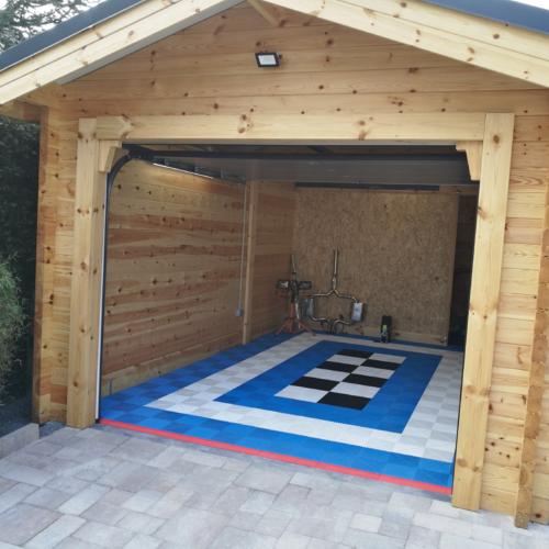 Dalle garage blanche abri jardin terrasse