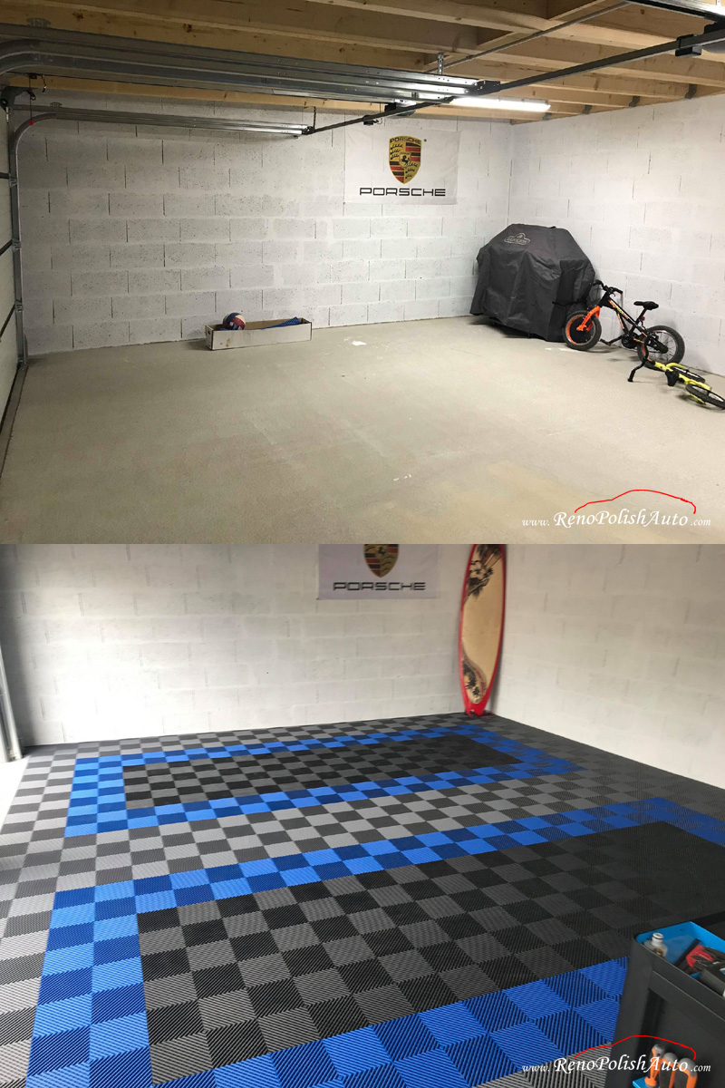 Dalle de garage PVC clipsable Bleue